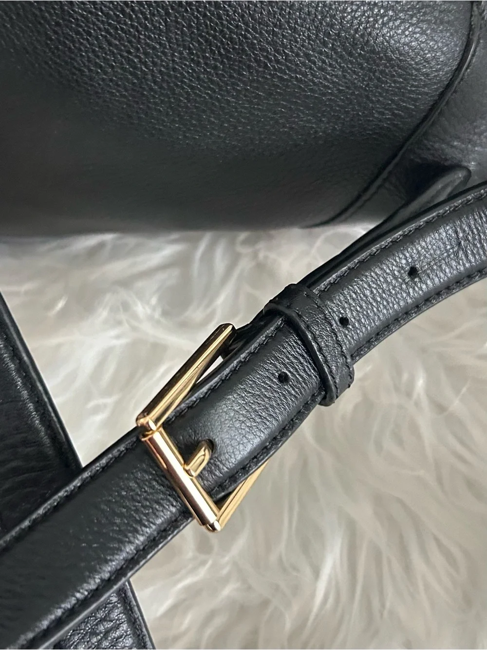 Tory Burch Black Leather Backpack Gold Logo Pebbled Convertible Bag